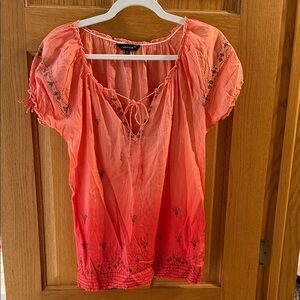 Jasmine Faded Coral Embroidered Blouse
